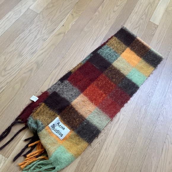 Acne Accessories - Acne Studios Check Fringe Scarf